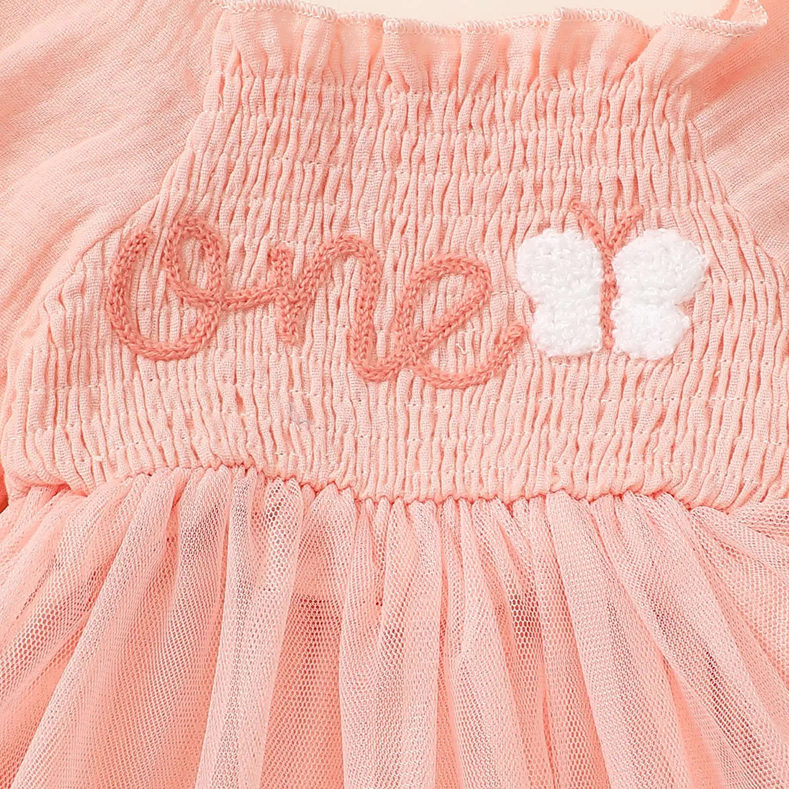 Infant Baby Girl Clothes Long Sleeve Ruffled Tulle Romper Dress with Bowknot Headband for One Year Old Birthday Party Daily Wear image 3