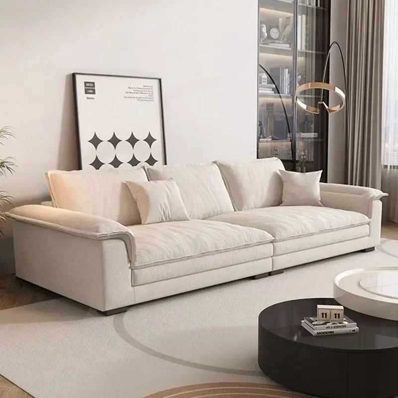 White Oversize Simple Lazy Sofa Fancy Soft Modern Individual Love Seat Puffs Sofa Living Room Set Sofy Do Salonu Furniture Couch