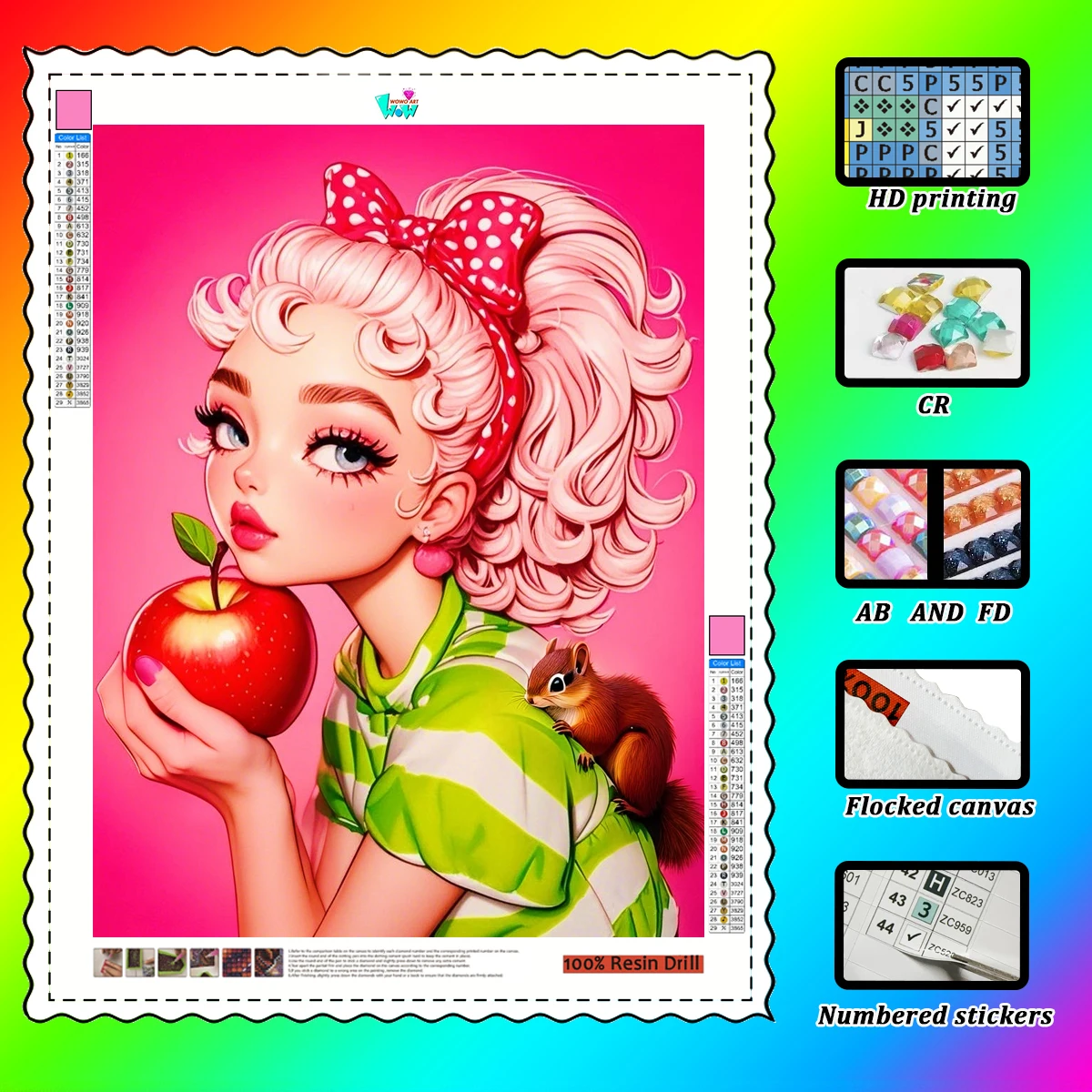 

Anime Theme Square Shape ABS Material 5d Diamond Painting, Luxury Resin Diamond, AB Diamond, Crystal Diamond and Fairy Dust Diam