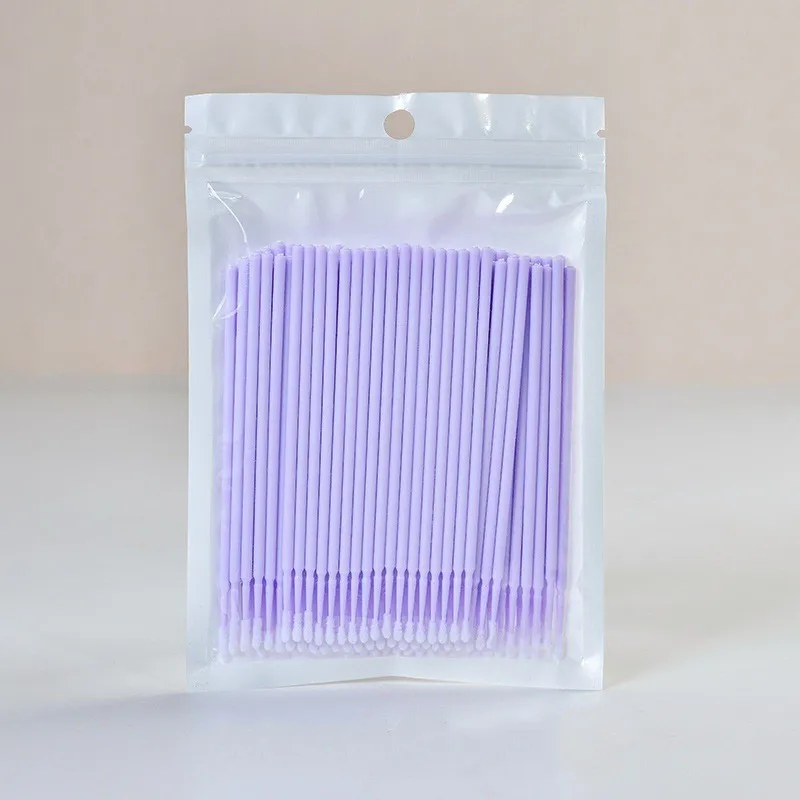 100 قطعة من أدوات رموش العين، شعيرات صغيرة يمكن التخلص منها، فرشاة نانو لإزالة المكياج ذات الاستخدام الواحد الممتدة #6