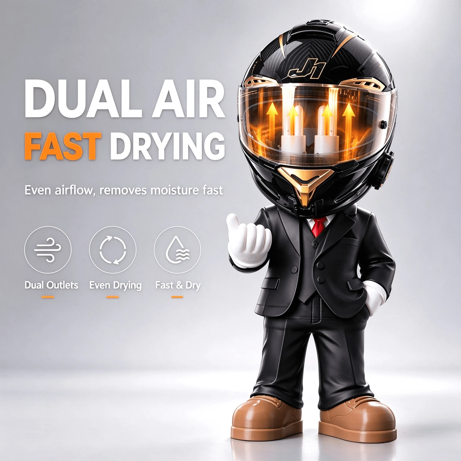 Motorcycle Helmet Glove Dryer Dual Hot Air Timing Silent Dehumidifier All in One Riding Gear Drying Equipment
