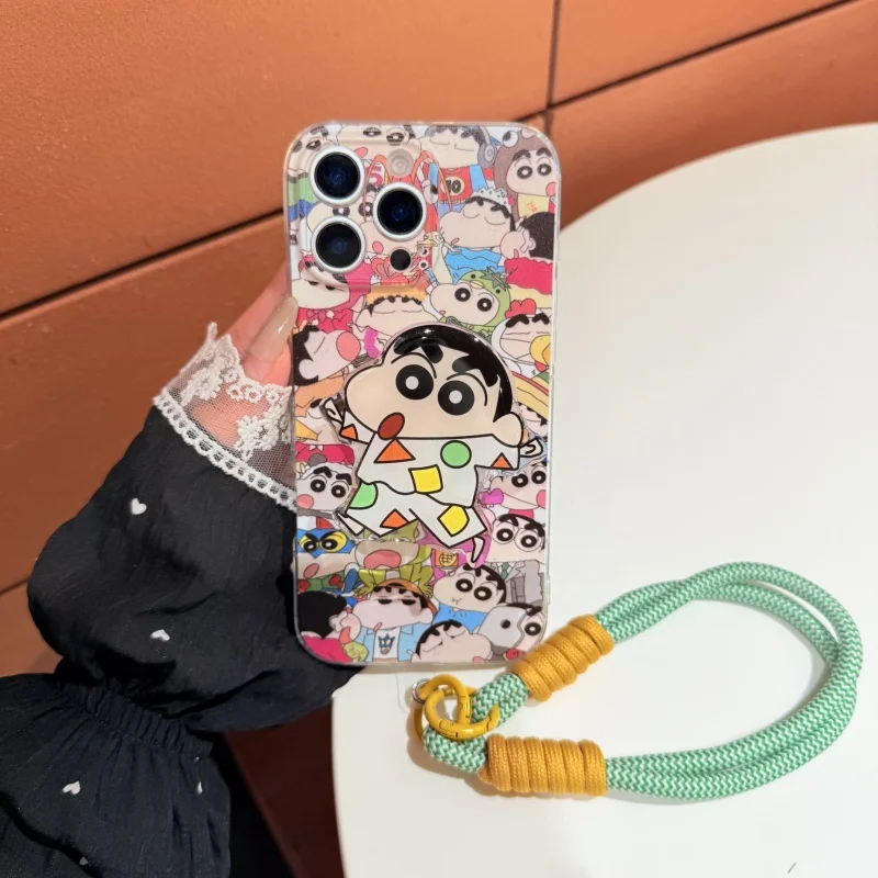 

Cute Crayon Shin-chan snot Boochan Soft TPU Phone Case for iPhone 17 16 15 14 13 12 11 Pro Max Plus Funny Shinchan Stand Cover﻿