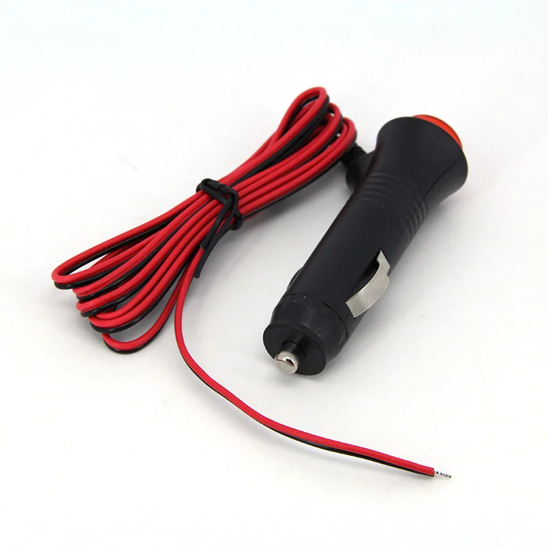 Car 12V Universal Cigarette Lighter Wire Plug with Switch Fuse LED Indicator Car Power Cord 1.5 meter