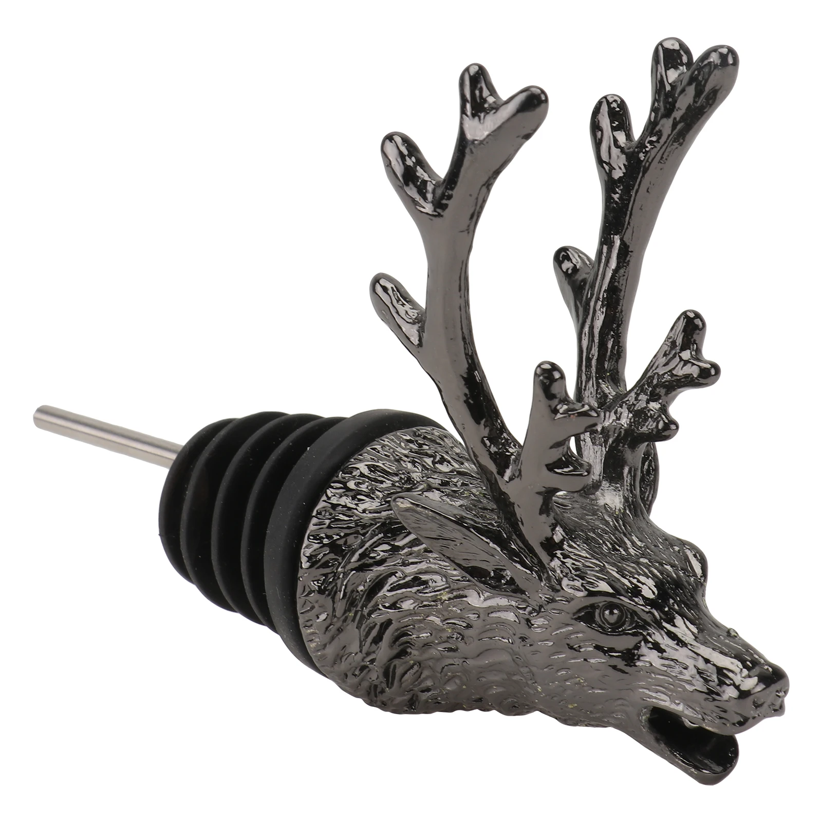 

1pc Deer Head Pourer Black Reusable Liquor Dispenser for Standard Bottles Home Bar Accessories Creative Design Minimize