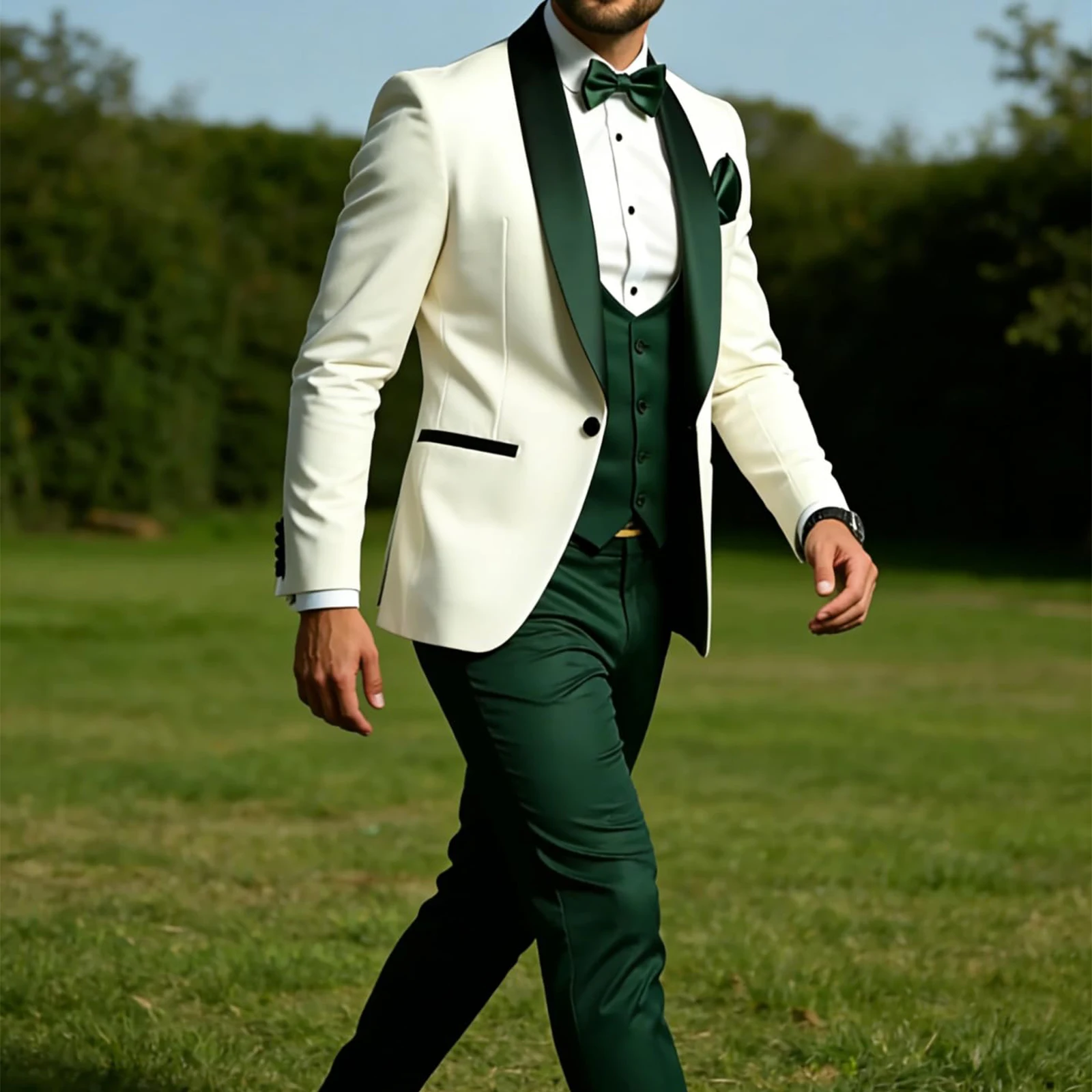 Men's 3 Piece Suits Slim Fit T - đánh giá và giá Men Formal Wear Modern