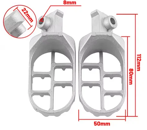 For Yamaha PW50 80 TW200 for XR50R CRF50 CRF70 CRF80 CRF100F Motorbike Chinese Dirt Pit Bike 1pair Foot Pegs Rests Footpegs