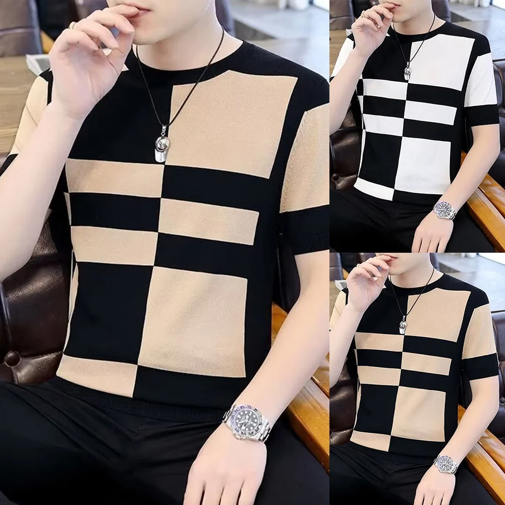 Activewear Men Top Blouse Casual Pullover Regular Round Neck Short Sleeve Slim Fit T-shirt Tee Undershirt Fashion