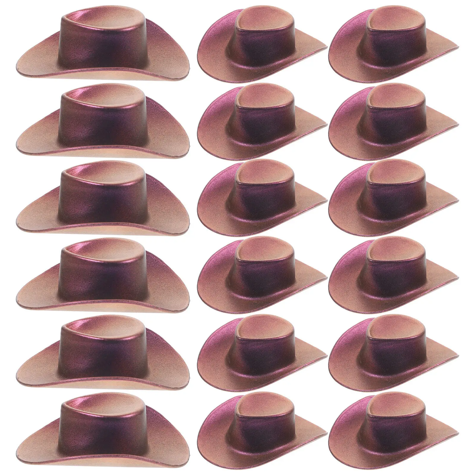 Mini sombreros de vaquero de plástico, ligeros, decorativos, pequeños, para manualidades, recuerdos de fiesta, accesorios de fotografía, miniatura, 20 Uds.