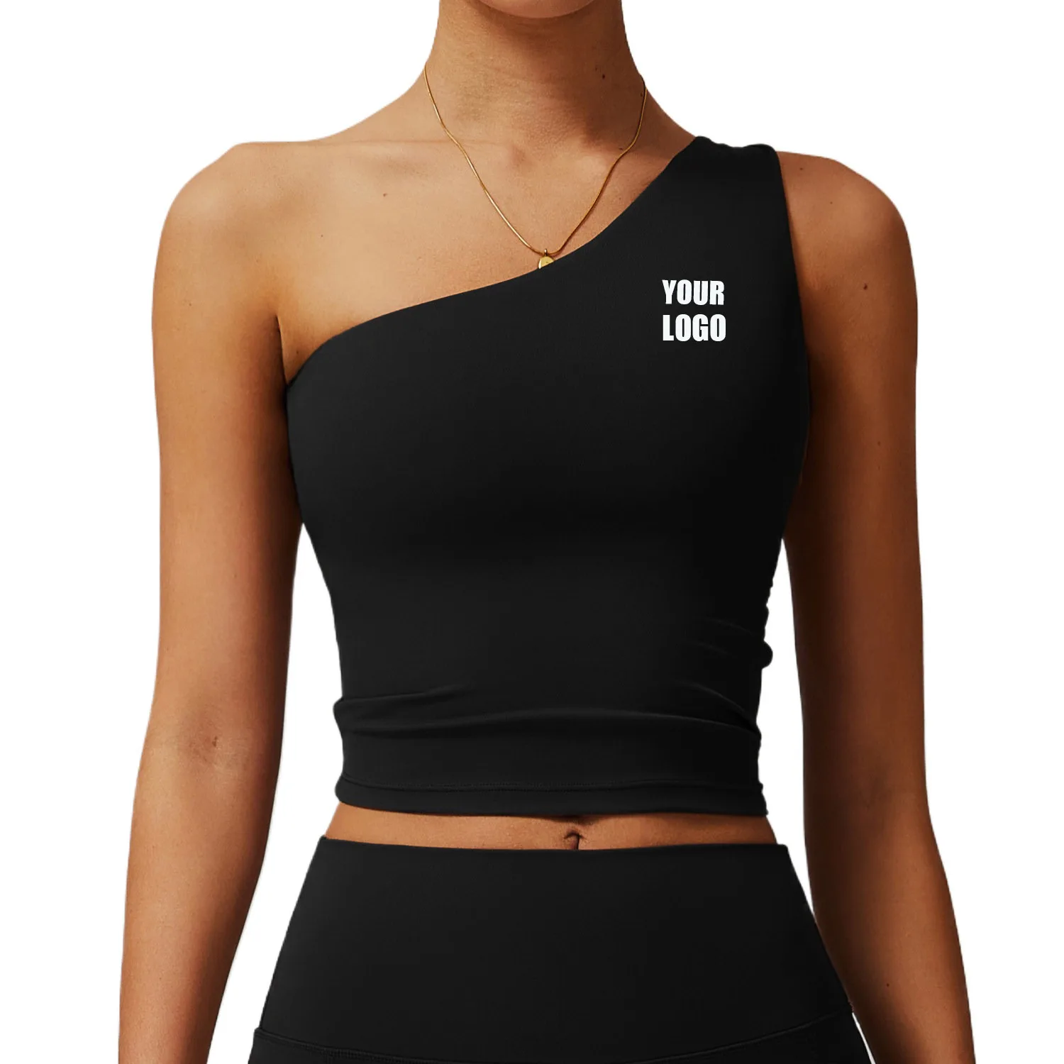 Pers LOGO Custom Women's Cloud Sense Oblique Shoulder Yoga Vest Quick Drying Sports Shaping Underwear Running Fitness Vest