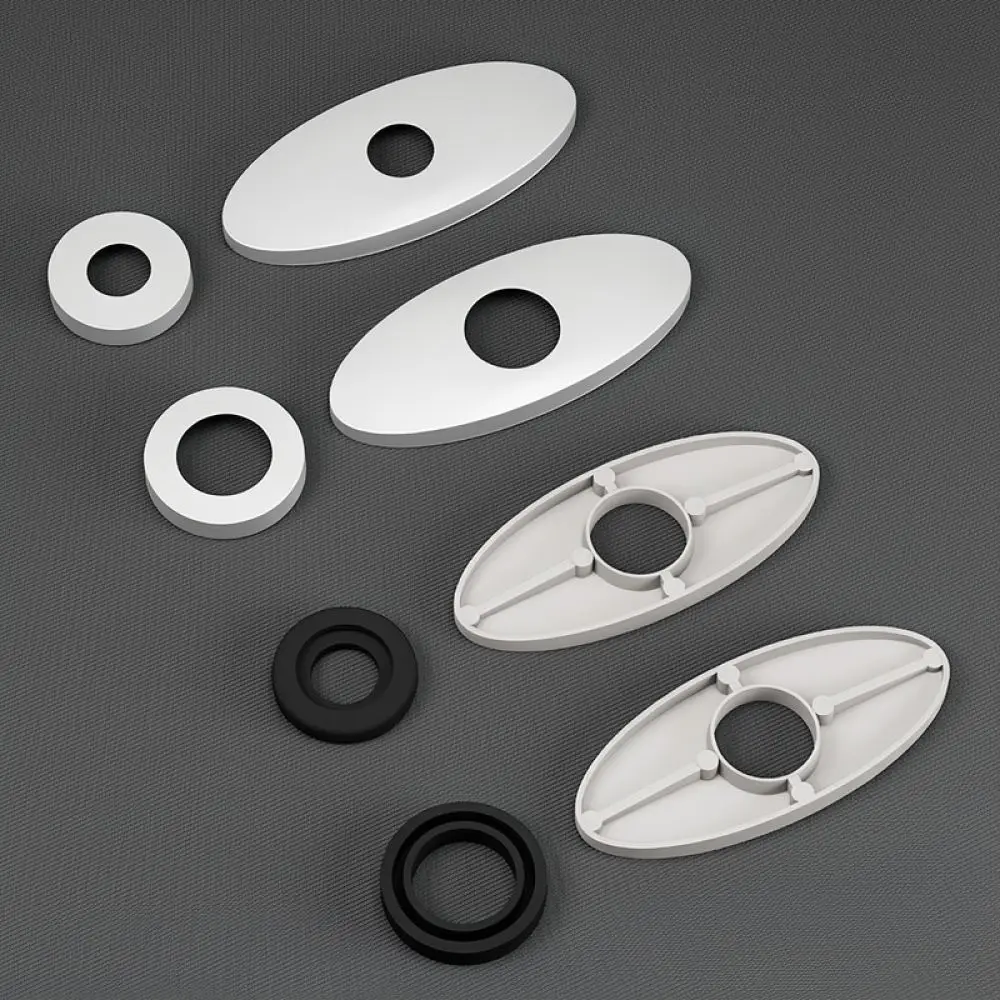 Faucet Base Plate Stainless Steel Deck Escutcheon Cover For Basin Sink Cold Hot Water Tap Installation Fixing Parts