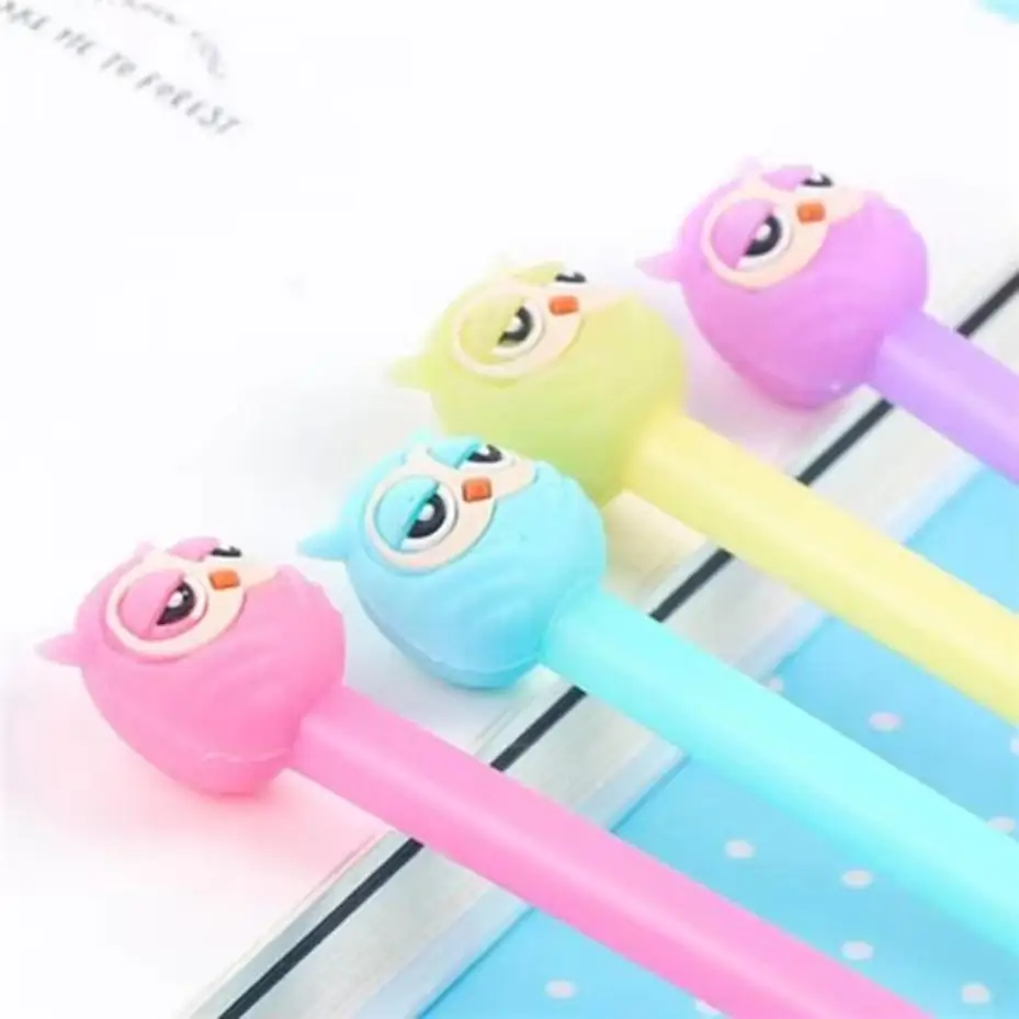 1 Pcs Lovely Kawaii Korea Stationery Pet Owl Neutral Pen Office Supplies Novelty Pen Student Pens Random Color