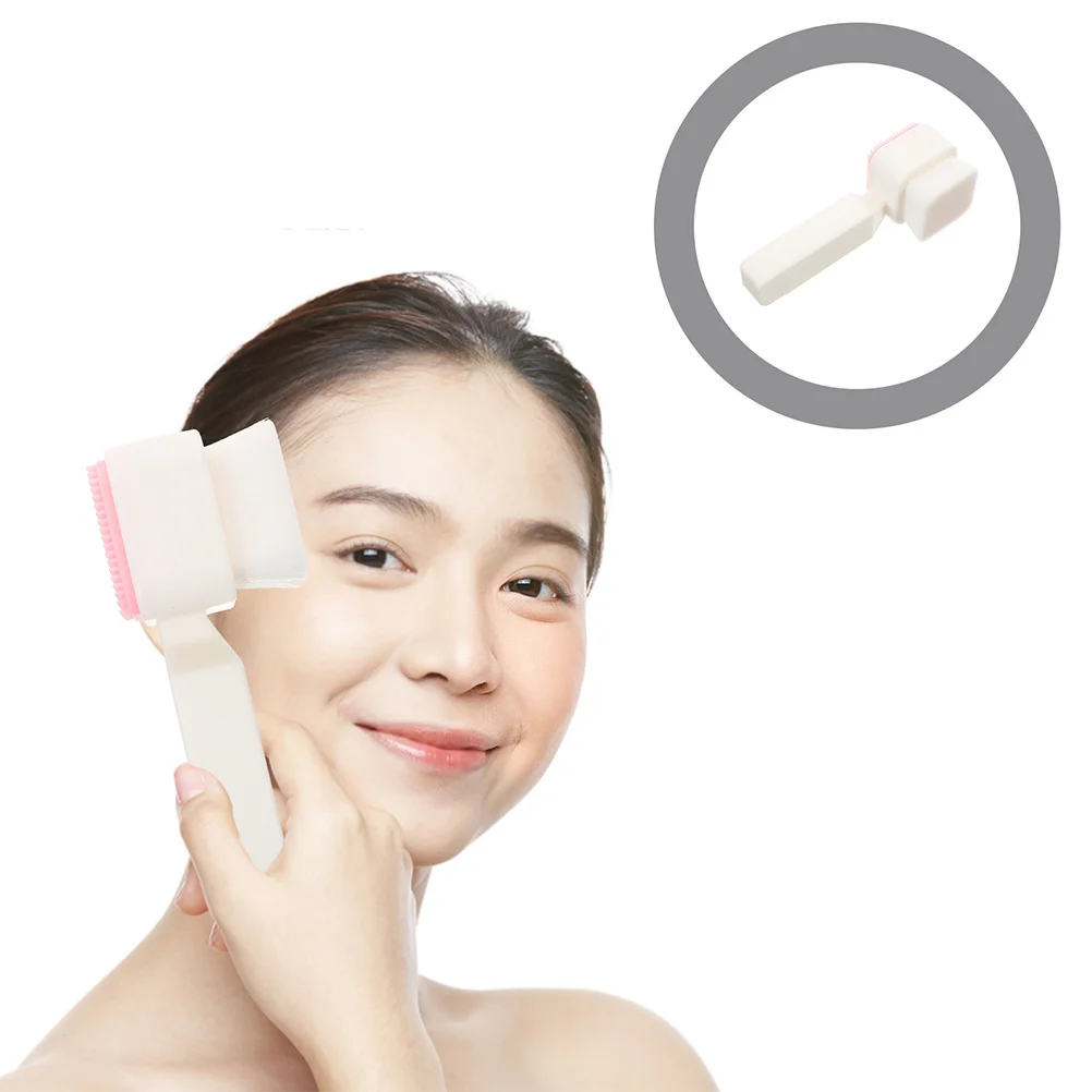 2Pcs Double Sided Silicone Face Brush Soft Facial Cleanser Tool for Daily Use Deep Pore Cleansing and Face Exfoliating