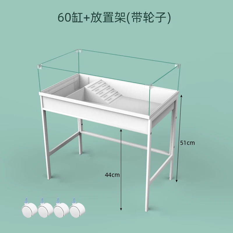 

Turtle tank Huangyuan turtle special breeding tank bottom semi-water turtle large landscaping ecological tank villa hom