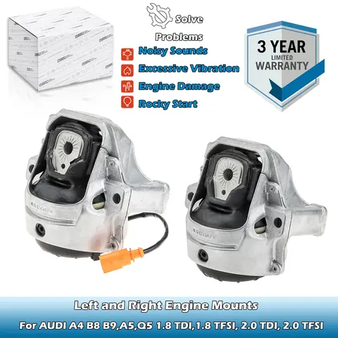 AUDI A4 B8 B9,A5,Q5 1.8 TDI,1.8TFSI,2.0TDI,2.0TFSI용 왼쪽 및 오른쪽 엔진 마운트 쌍 8K0199381,8R0199381C,8R0199381E