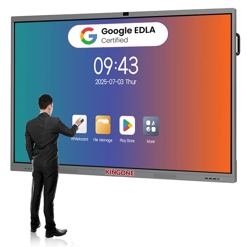 

KINGONE 75 65 55 Inch Large 86 98 110 Inch Meeting Room Classroom Boards Touch Screen Interactive Flat Panel Smart Whiteboard