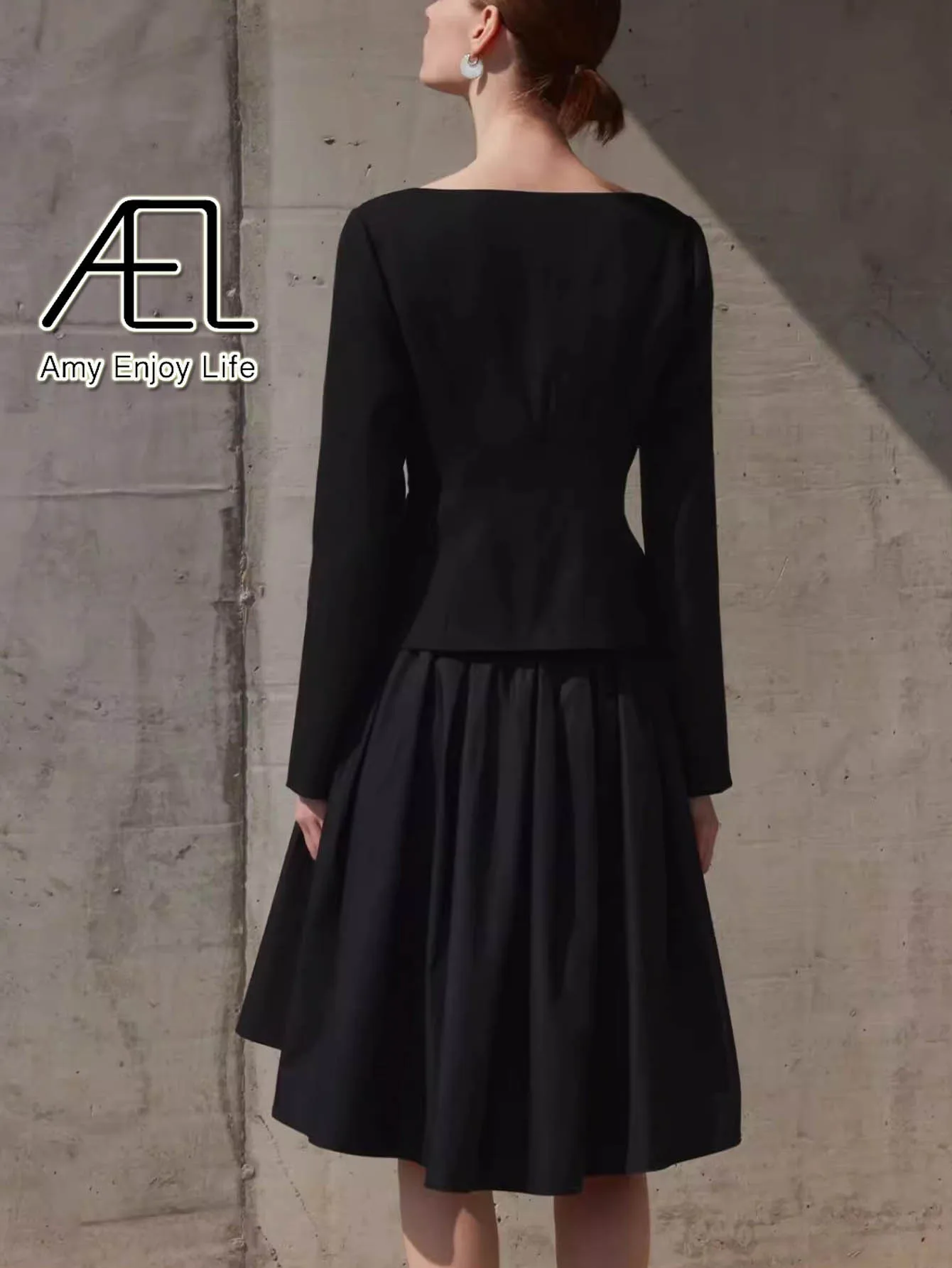 AEL 봄 가을 여성 슬림 우아한 짧은 코트 포켓 싱글 브레스트 자켓 여성용 Outwear