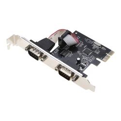 PCIE 2 Port Serial Expansion Card PCI for EXPRESS PCI-E to Industrial DB9 x2 Serial RS232 COM Port Adapter AX99100 Chip