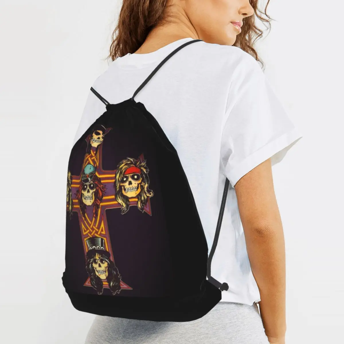 Guns N Rose Heavy Metal Steampunk Music Backpacks Fashion Drawstring Bags Sundries Bag Book Bags for Man Woman School