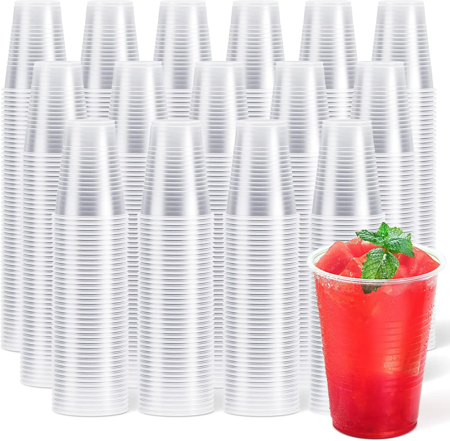 

1200 Pack 9 oz Clear Plastic Cups for Parties, Disposable Small Drinking Cups Bulk