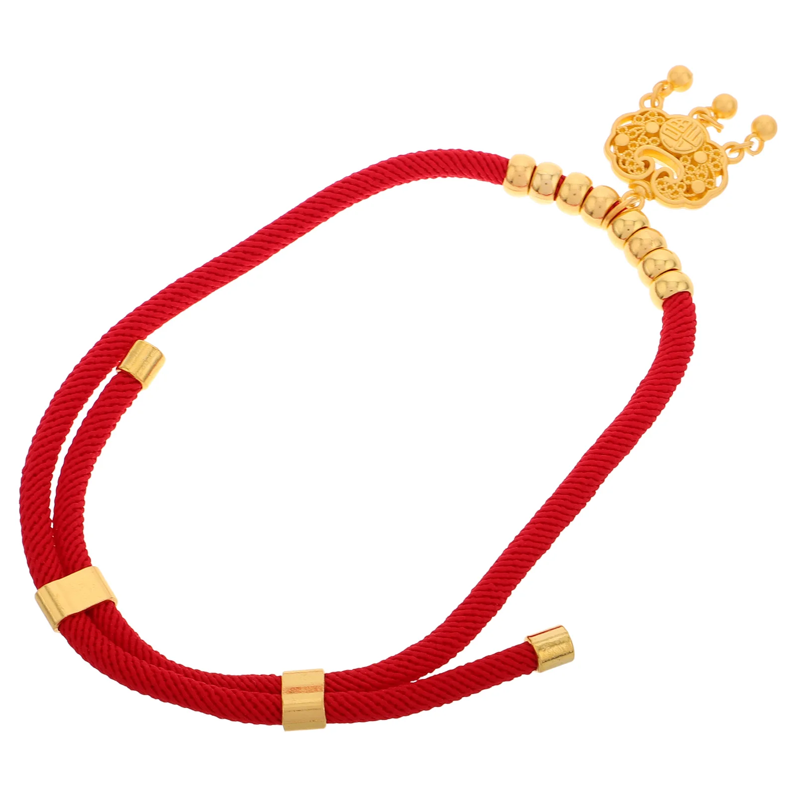 

Pet Collar Adjustable Red Rope Gold Beads Lucky Charm for Cats Small Dogs Unique Handmade Dog Necklace Dog Necklace