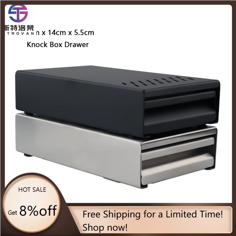 

STLG WJW 24cm Mini Coffee Knock Box Drawer Espresso Knock Box Drawer Stainless Steel With Vent Hole