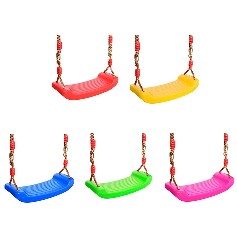 Hanging Seat Toys Height Adjustable Ropes Indoor Outdoor Toys Board Swing Chair Rainbow Curved Board Outdoor Garden Tree Swing