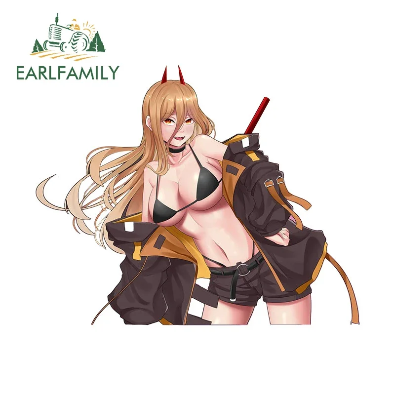EARLFAMILY 13cm X 10.4cm for Power Cyber Sexy Car Stickers Occlusion Scratch Personality Decals Car Door Protector Refrigerator