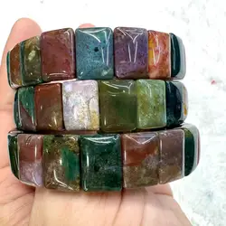 Natural Bloodstone/Heliotrope Stone Beads Bracelet Gemstone Jewelry Bangle For Women For Men For Gift Wholesale
