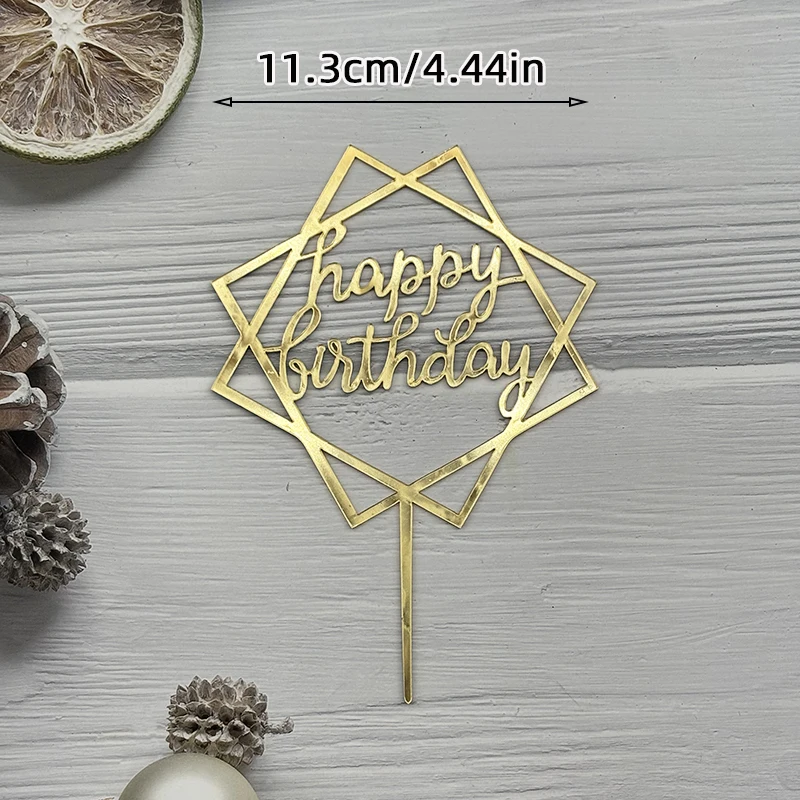 Großer Acryl-Kuchenaufsatz „Alles Gute zum Geburtstag“, Schwarzgold, Buchstabendekoration für Partyzubehör, 33 Designs, Kuchendekoration für Jungen und Mädchen – Detail 10