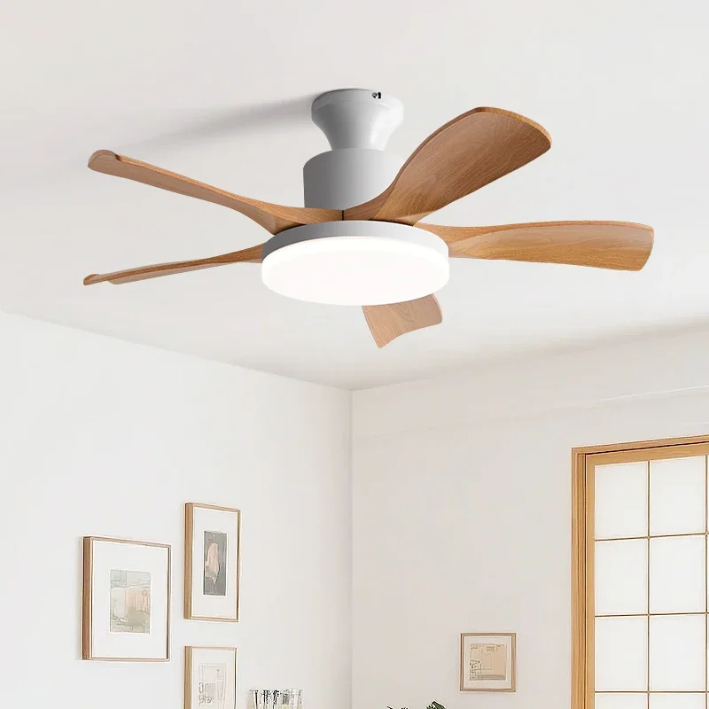 New wind fan light silent living room bedroom dining room Nordic modern simple frequency conversion ceiling fan chandelier