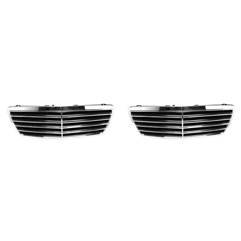 2X Car Front Bumper Grille Grill For Mercedes-Benz W210 E200 E180 E300 1999-2001