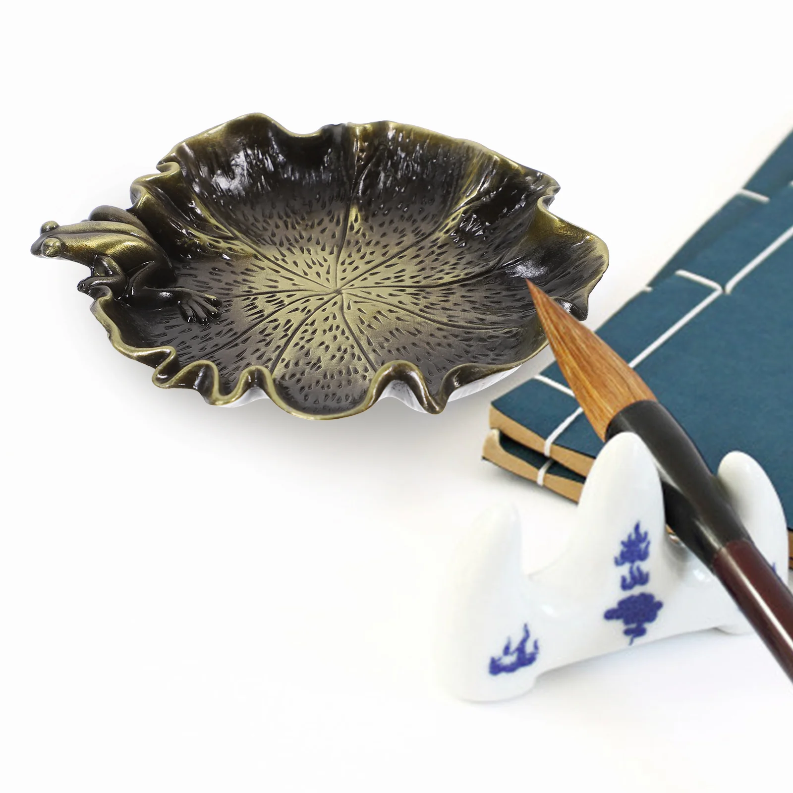 Inkstone Ornament Calligraphy Supplies Chinese Supply Paint Brush Washing Dish Desktop Decor Holder