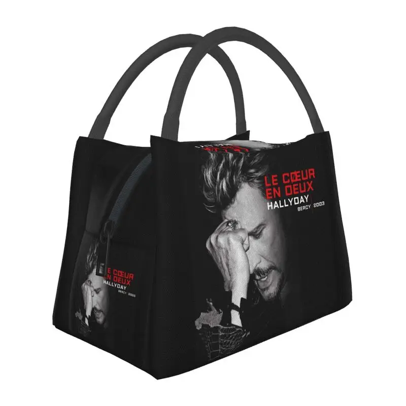 

Johnny Hallyday Insulated Lunch Bag for Women Leakproof France Rock Singer Cooler Thermal Bento Box Office Picnic Travel