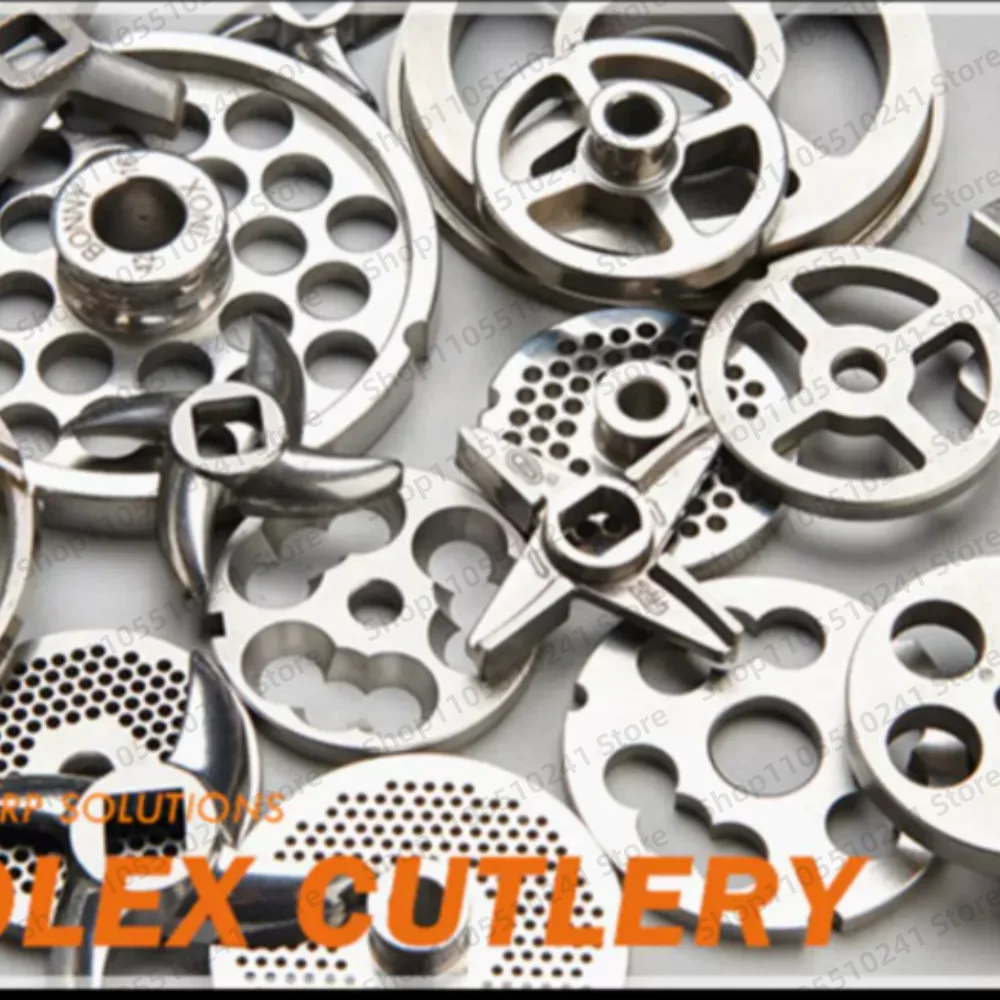 2pcs #12 Blender Meat Grinder Blades, Hole Diameter 3-18mm, Manganese Steel, Food Processor