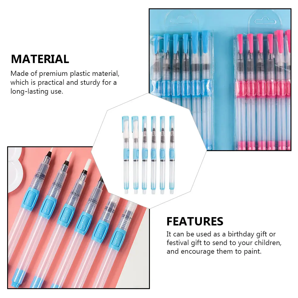 

Watercolor Calligraphy Pens Blue Plastic Drawing Brushes for Children Large Capacity Water Storage Easy to Clean Smooth Painting