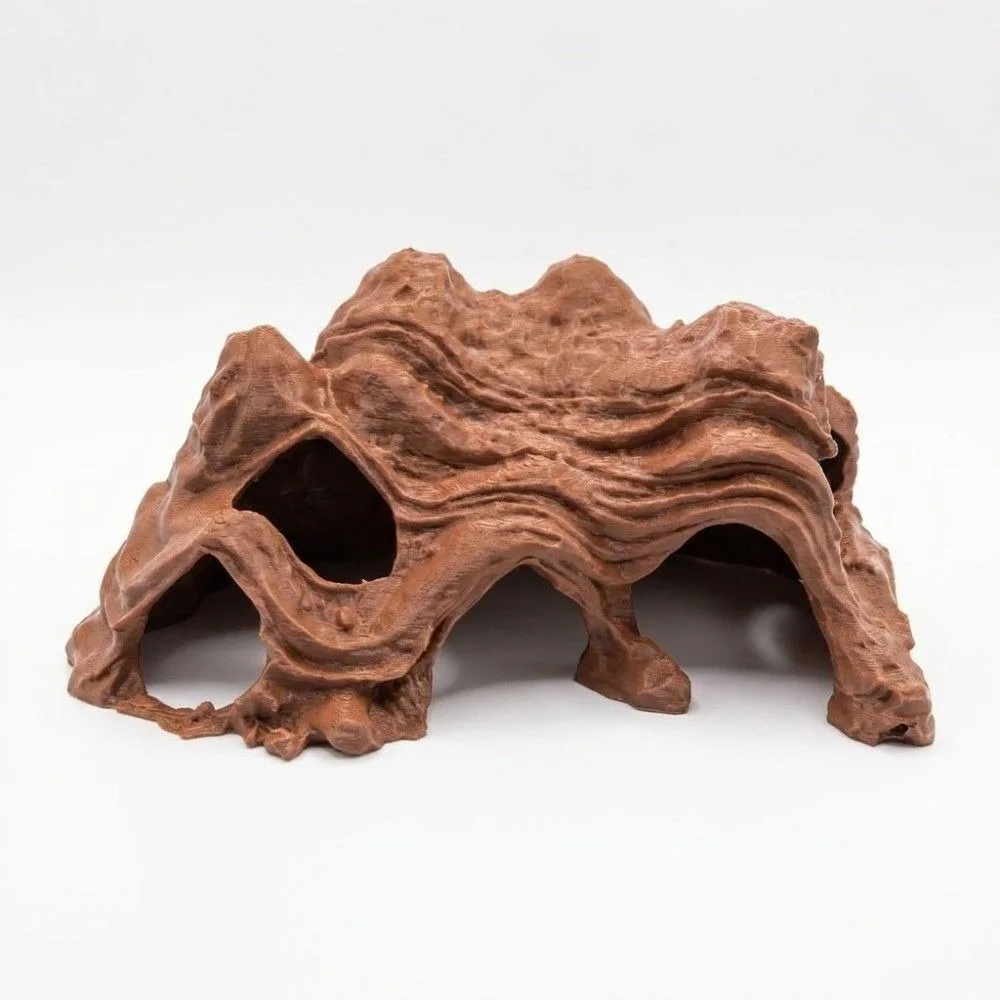 3D Printed Fish Shrimp Hiding Cave Plastic Unique Aquarium Fish Shelter Natural Look Multi-Hole Fish Tank Ornament Vivarium