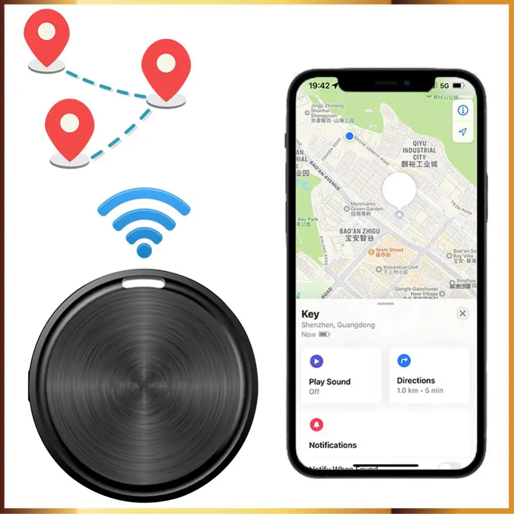 Traceur GPS portable Bluetooth pour Android avec application Localiser mon appareil, étiquette de localisation étanche, mini outil de suivi pour animaux de compagnie et bagages