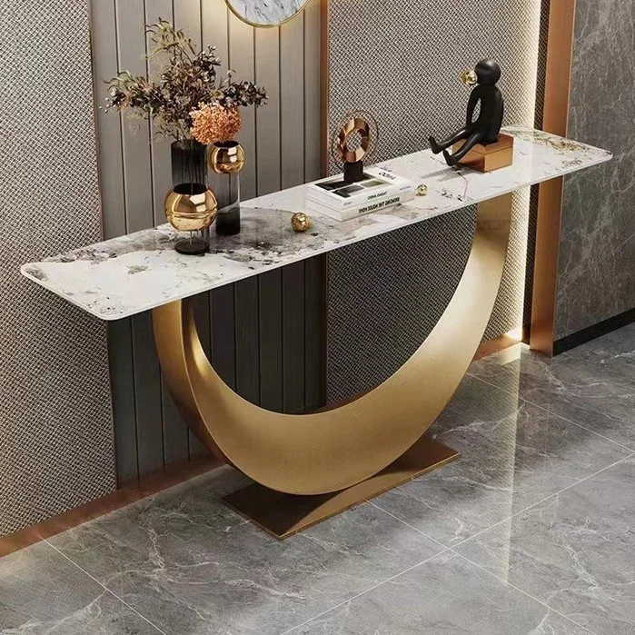 

Modern style new console table with sturdy steel base