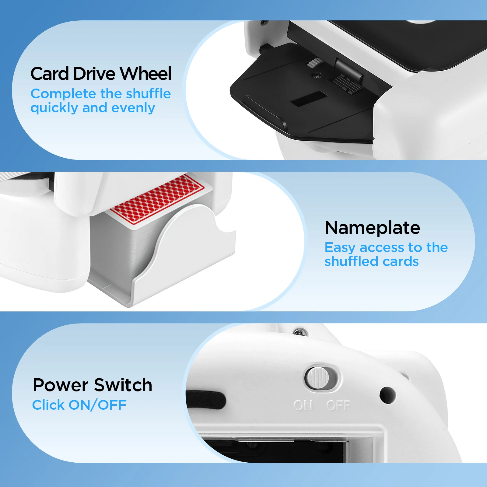 ماكينة خلط البطاقات الأوتوماتيكية القابلة لإعادة الشحن مكونة من سطحين، مربى سريع ومنخفض، ضوضاء منخفضة، مدمجة وخفيفة الوزن، ماكينة خلط البطاقات لـ UNO #2