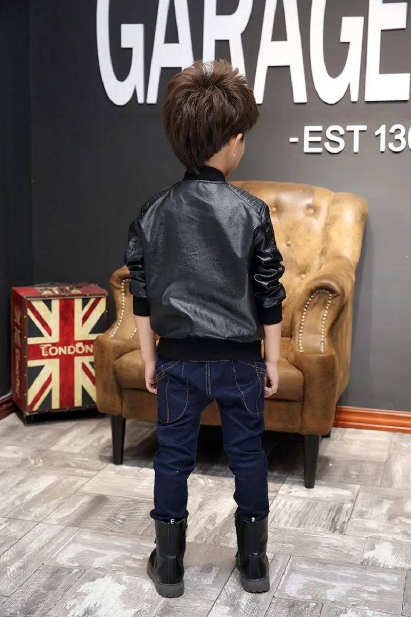 Brand Fashion Baby Girls Boys Leather Jackets Motorcycle Child Coat Children Outerwear Kids Outfits For Spring Autumn 2-15 Years