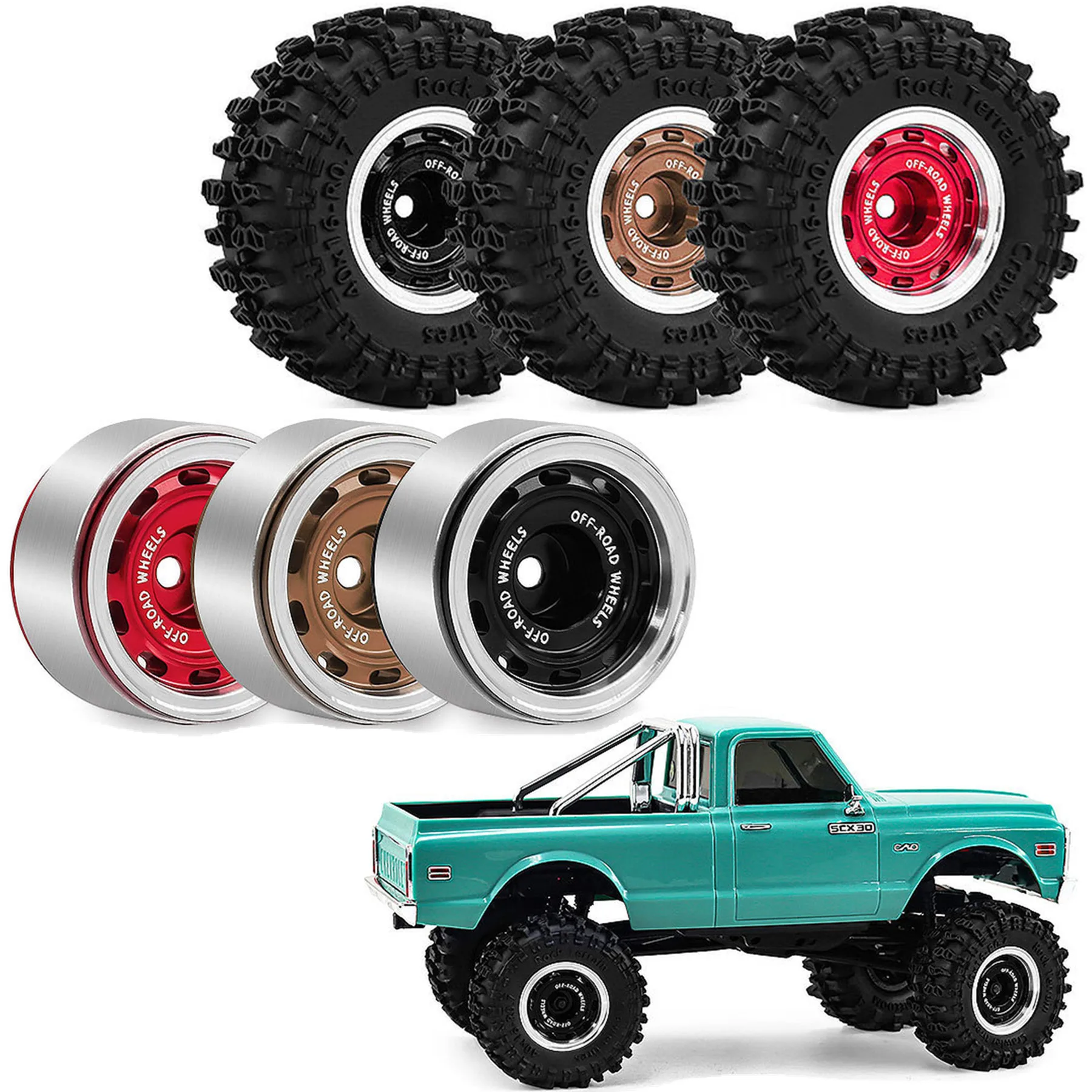 

Шины для RC-краулеров 0.7 OD 1.57'' 1/30, мягкие резиновые вседорожные шины с бедлоком для колесных дисков 1:30 1/32 для радиоуправляемых машин Rock Mud Car Axial SCX30