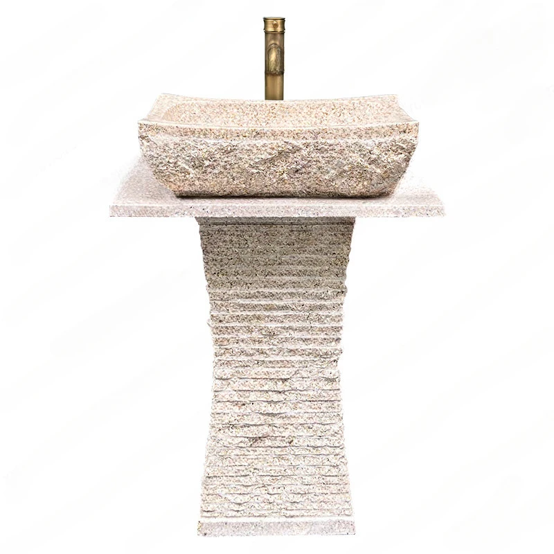 Natural Marble Material Wash Basin Integrated Floor Courtyard Pool Inter-Platform Basin Outdoor Yard Washbasin Balcony Basin