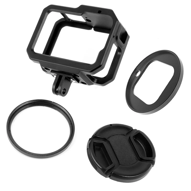 Aluminium gehäuse für Gopro Hero 13 12 11 10 schwarzer Kamera käfig Rig Schutz gehäuse rahmen Form montierter Kalt schuh 52mm Filter halterung – Detail 26