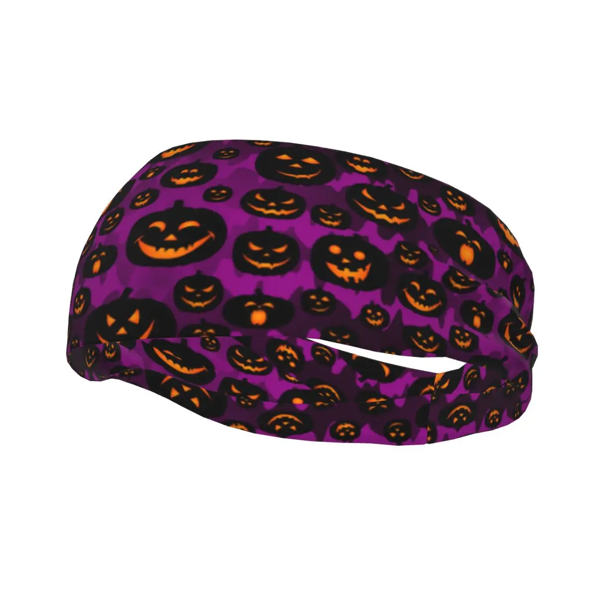 Headband Sports Yoga Fitness Stretch Sweatband Hair Band Elasticity Headband Abstract Pumpkin Smile