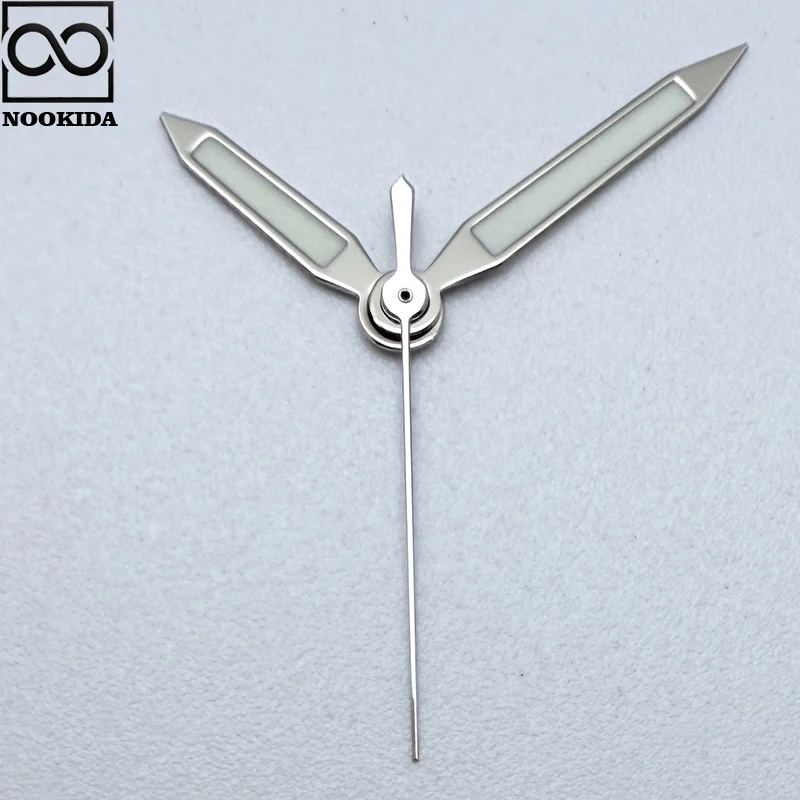 NOOKIDA Silver Simple Polished Hands Green Luminous for Japan NH35/NH36/4R/7S Automatic Movement Mechanical Watch Accessories