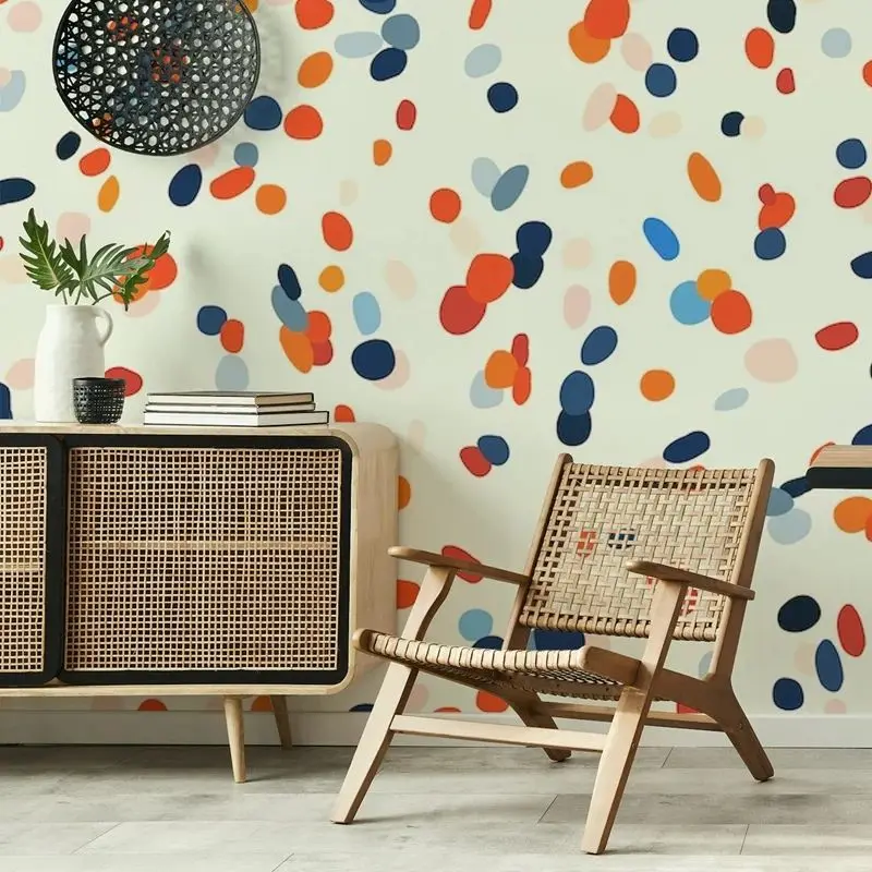 Papel de pared de puntos coloridos, papel tapiz adhesivo para dormitorio, Panel de pared de cocina de palo Simple, decoración de pegatinas de pared, sin PVC, 50*300