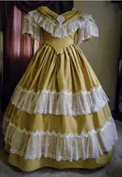 victorian civil war ball gown women girl princess yellow fantasy dress civil war southern belle evening dress gown custom made