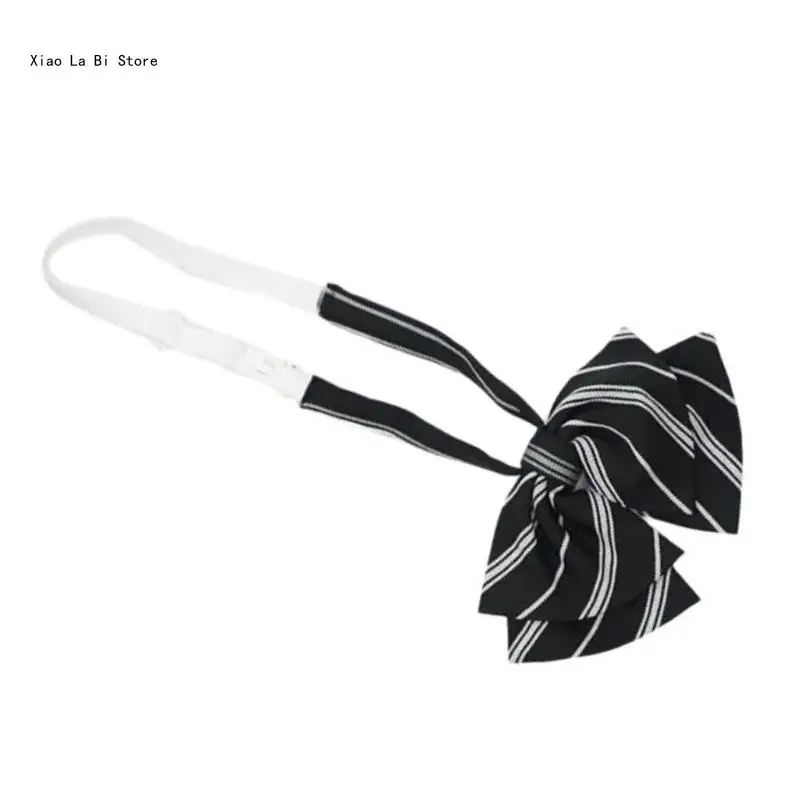 Teen Girl Striped Necktie Woman British Striped Pattern Neckwear Detachable Collar Removable Ties Costume Necktie XXFD