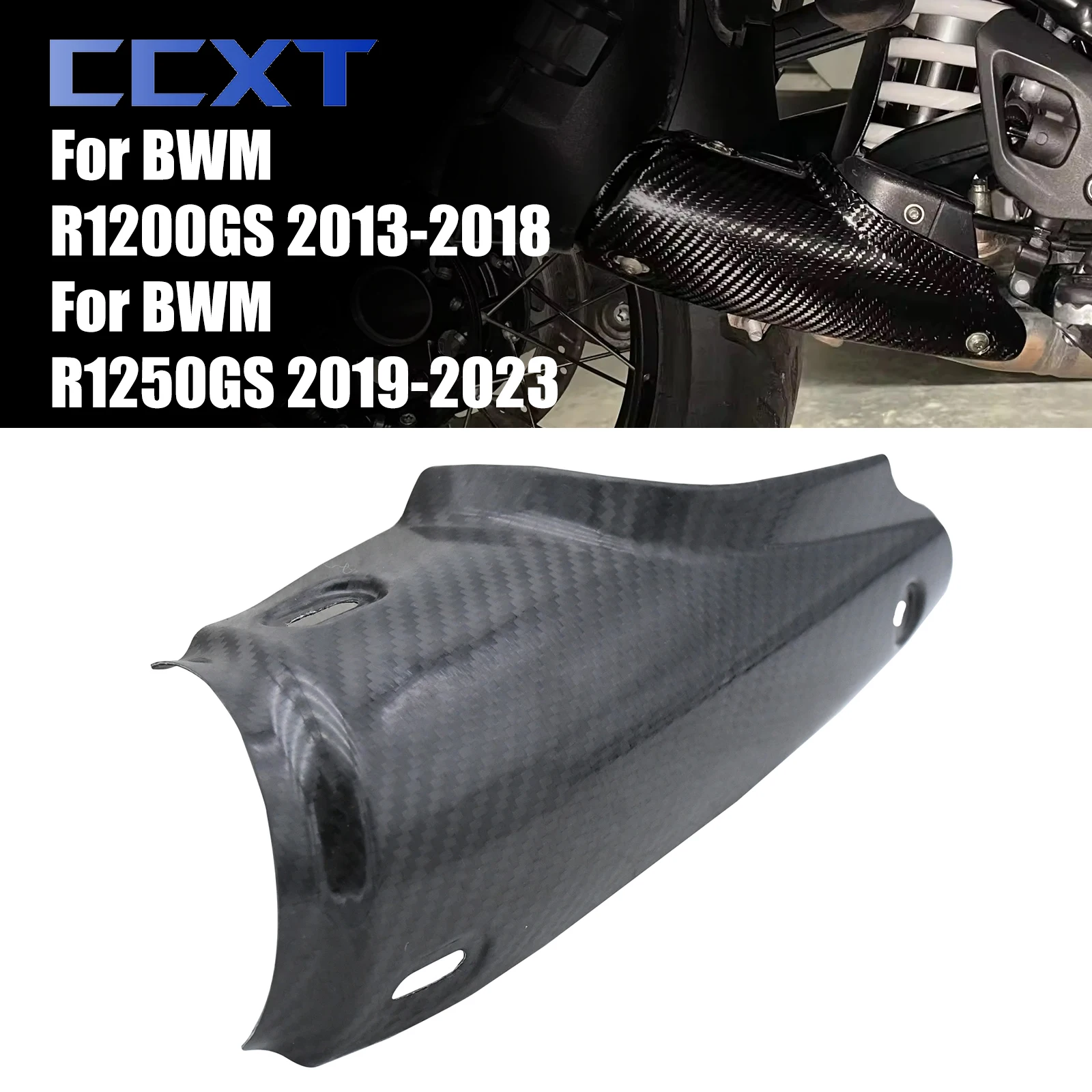 

Motorcycle Carbon Fiber Exhaust Muffler Pipe Protecto For BWM R1200GS 2013-2018 R1250GS 2019-2023 Universal Heat Shield Cover