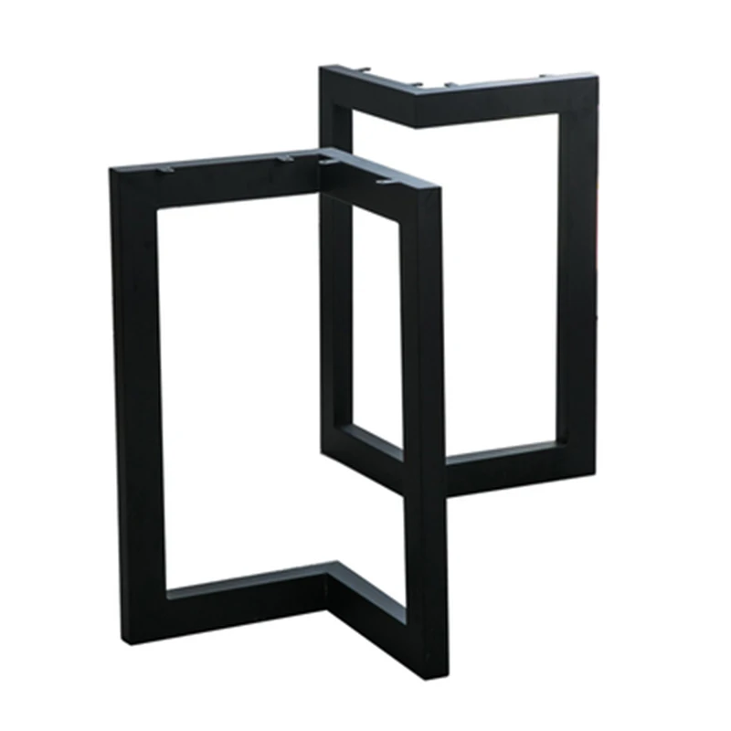 Industrial Steel Table Legs Frame Bracket Metal Table Legs With Floor Protection Pads V-shaped Frame Bracket Feet 2 pcs 28-Inch